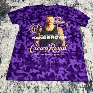 Kane Brown The High Road Tour Crown Royal Purple Camo Graphic T-Shirt Mens XL